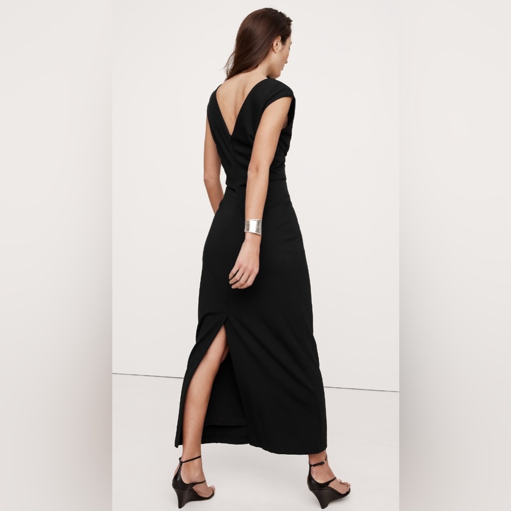 BANANA REPUBLIC LIGHTWEIGHT PONTE BIAS-CUT MAXI DRESS